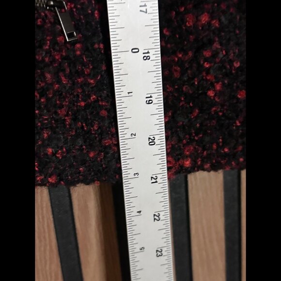 New Banana Republic Jacket 2 / XS Women Black Red Tweed Moto Biker Full Zip Wool - Picture 5 of 9